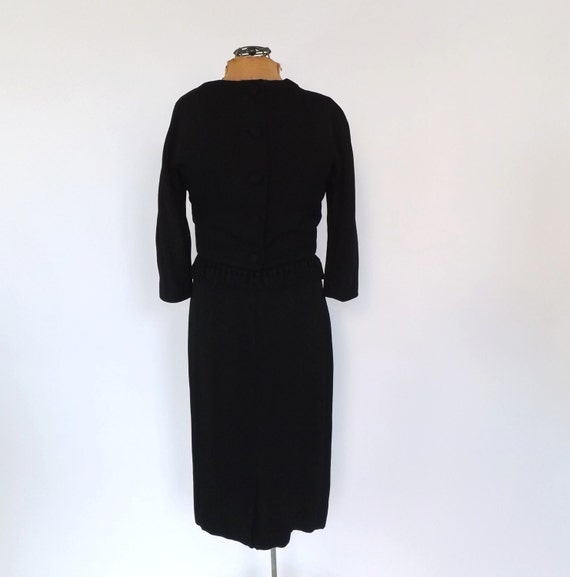 Vintage 1960s Nat Kaplan Little Black Dress Rayon… - image 5