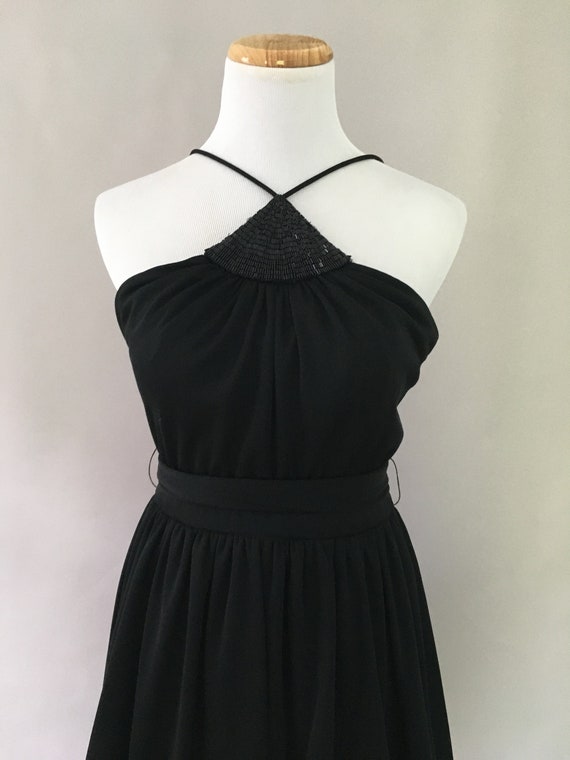 Vintage 1980s Sculpture Dress Black Cocktail Dres… - image 2