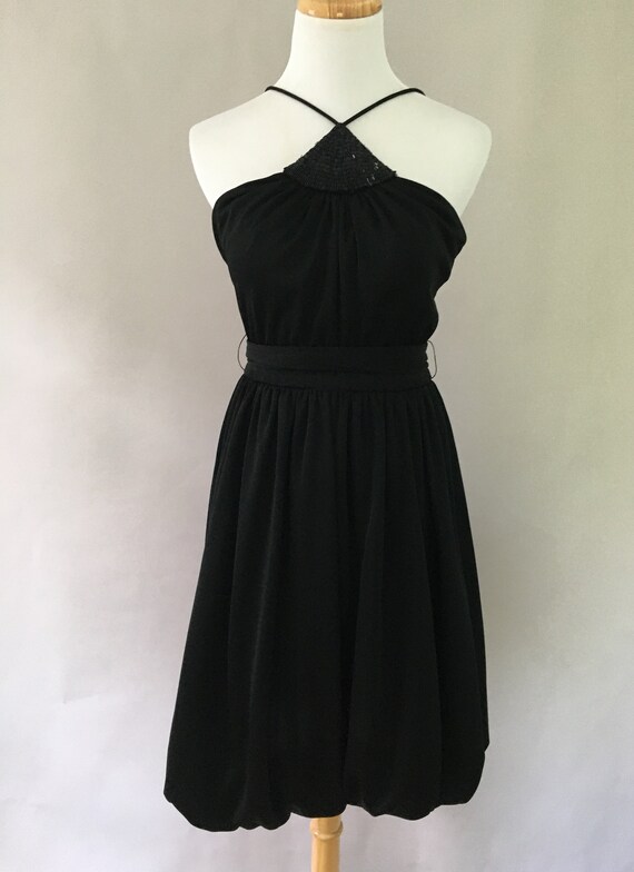 Vintage 1980s Sculpture Dress Black Cocktail Dres… - image 4