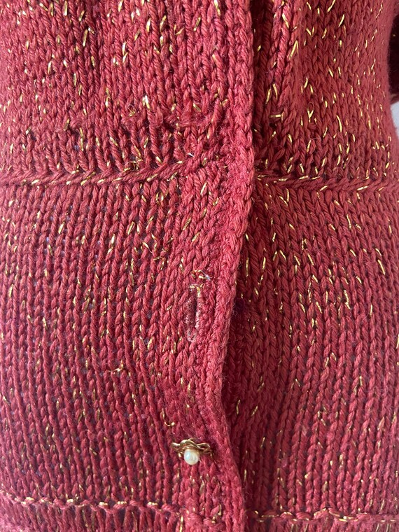 Vintage 1930s Dress gold Lamè knit dress 1920s Kn… - image 8