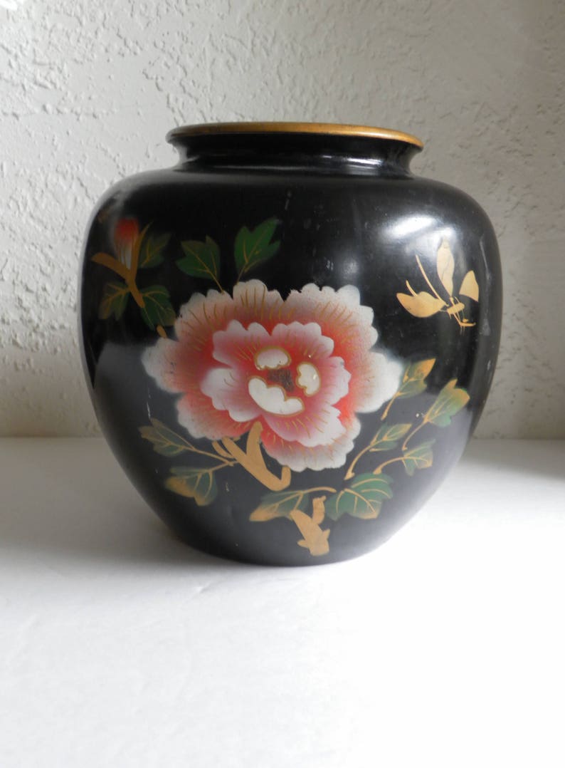 Pottery Vase Planter Pot Rose Black Gold il 794xN auae