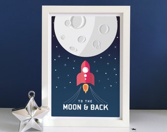 Kids space poster, kids space print, space nursery print, Space Wall Art, kids bedroom prints, boys rocket prints, kids bedroom wall art