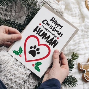 Pet Christmas Card, dog christmas card, cat christmas card, card from the dog, dog lover gift, cat lover gift, dog owner gift