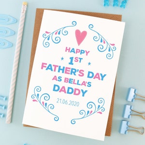 Eerste Vaderdagkaart voor echtgenoot, eerste Vaderdagcadeau, nieuwe vader, eerste vaderdagbaby, 1e Vaderdagkaart, 1e Vaderdagcadeau