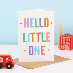 Tarjeta para recién nacidos - Tarjeta para bebés nuevos - Hola pequeño, baby shower, regalo para bebés nuevos, niña o niño, nueva mamá
