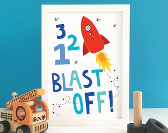 Rocket print, rocket kids print, rocket kids room, rocket kids wall art, space rocket print, kids wall art, space bedroom art, space theme