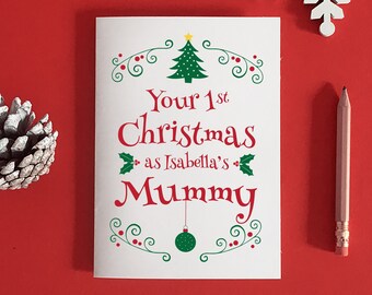 Mummy&#39;s 1st Christmas Card, Mum Christmas Gift, First Christmas, Baby 1st Christmas, New Mum Christmas Card, Card for Mum, Mum gift