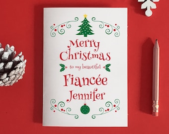 Fiancee Christmas Card, Gift For Fiancee, Christmas Love Card, Romantic Christmas, Christmas Fiancee Card, Fiancee Xmas Card, Fiancee Gift