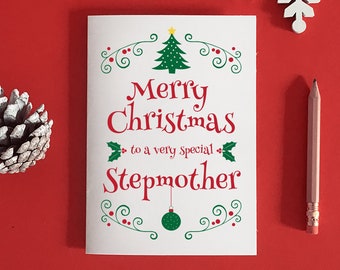 Stepmother Christmas Card, Stepmom Christmas Gift For Stepmother, Stepmum, Stepmother Card, Stepmom Gift, Christmas Stepmom Card, Xmas Card