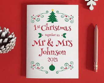 1st Christmas Married Card, Just Married Christmas, Our First Christmas, Mr and Mrs Christmas, Our 1st Christmas, 1st Married Xmas Wedding