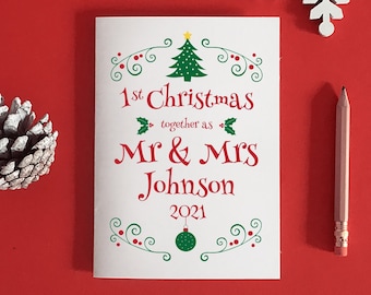 1st Christmas Married Card, Just Married Christmas, Our First Christmas, Mr and Mrs Christmas, Our 1st Christmas, 1st Married Xmas Wedding