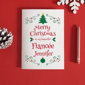 Tarjeta de Navidad para prometida, regalo para prometida, tarjeta de amor navideña, Navidad romántica, tarjeta de prometida navideña, tarjeta de Navidad para prometida, regalo para prometida