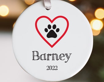 Cadeau personnalisé de bauble de Noël pour chien, ornement de décoration d’arbre de Noël pour chien, mémorial pour chien, ornement de chien de Noël, cadeau souvenir de chien