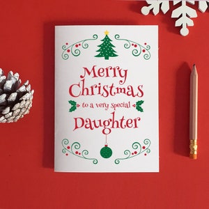 Tochter Weihnachtskarte, Weihnachtsgeschenk für Tochter, Tochter Karte, Schwiegertochter Geschenk, Weihnachtstochter Karte, Stieftochter Karte Weihnachten