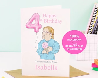 4 year old girl birthday card