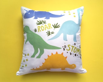 Housse de coussin de dinosaure, oreiller de dinosaure, coussins pour enfants, cadeau de dinosaure, coussin d’animal, décor de dinosaure, housse d’oreiller, coussin de salle de jeux, T Rex