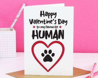 Cute Pet Valentine Card, dog valentines card, cat valentines card, card from the dog, dog lover gift, cat lover gift, dog owner gift