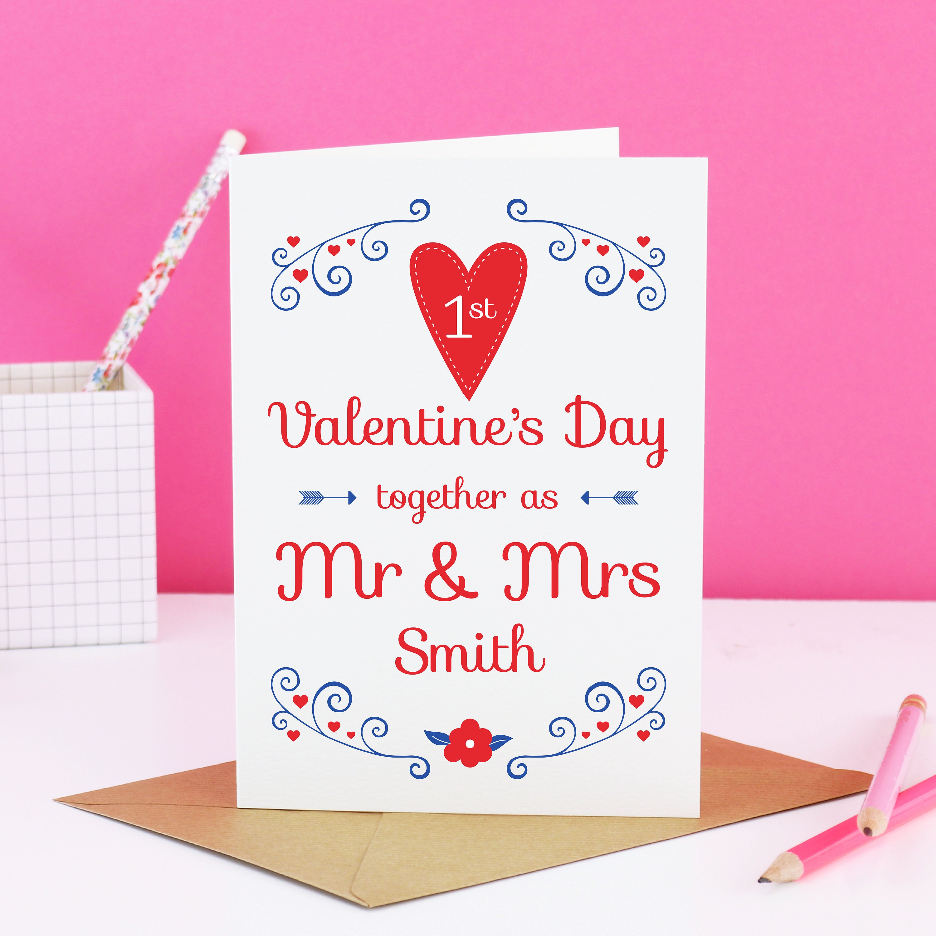 Happy First Valentines Day Card For Husband, Husband Valentines Day, To My  Husband on Our First Valentines Together, 1st Valentines, For Him