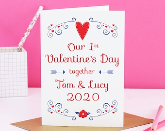 Our first Valentine's day card, our first Valentine, 1st valentine boyfriend, 1st valentine day, our first valentines, couples valentines