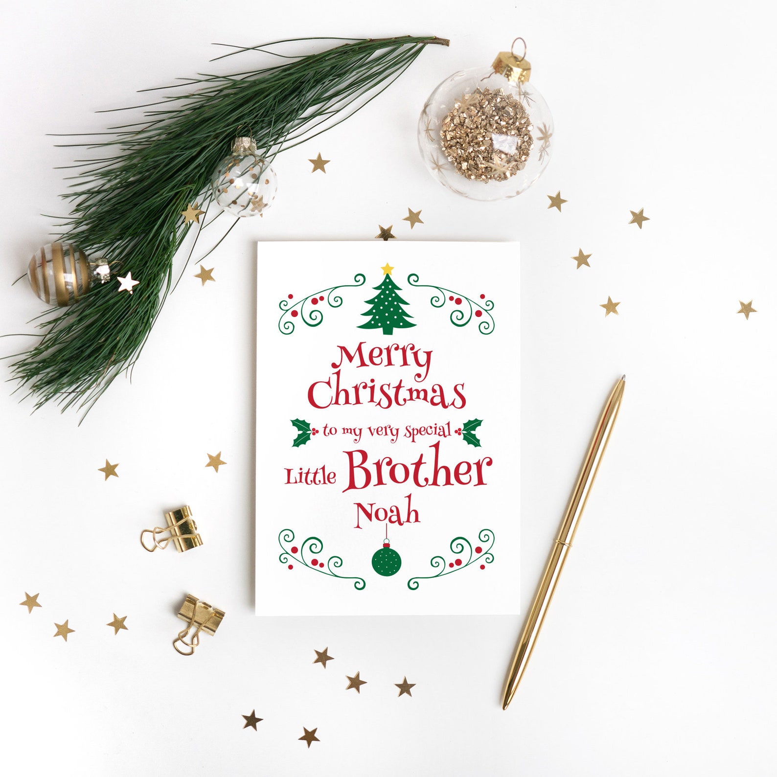 Brother Christmas Card Brother Christmas Gift for Brother - Etsy