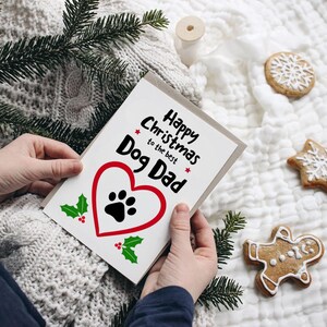 Kerstkaart hond vader, kaart hond vader, cadeau vader hond, kerstkaart hond, kerstcadeau hond voor hondenliefhebber, kerstkaart huisdier,