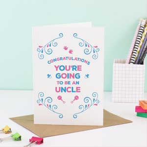 Carte Tu vas être un oncle - carte de grossesse, carte de bébé, faire-part de grossesse, annonce de grossesse, carte de grossesse, cadeaux pour oncle