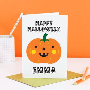 Personalised Halloween card, Personalised Happy Halloween Cards, Personalised Pumpkin Card, Personalised Children's Halloween Card, Spooky