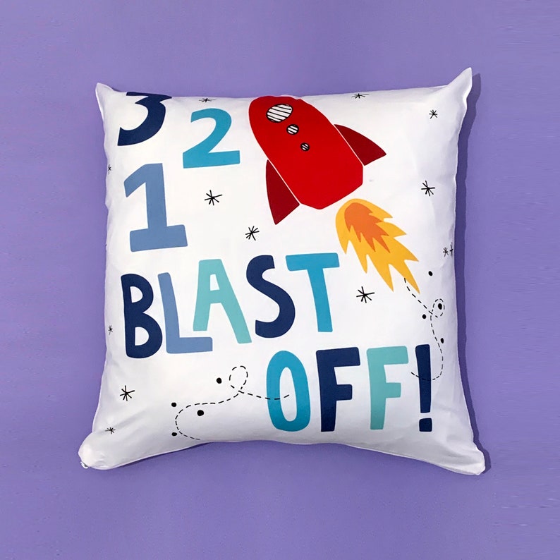 Rocket Pillow Rocket Cushion Cover Space Cushion Space Etsy
