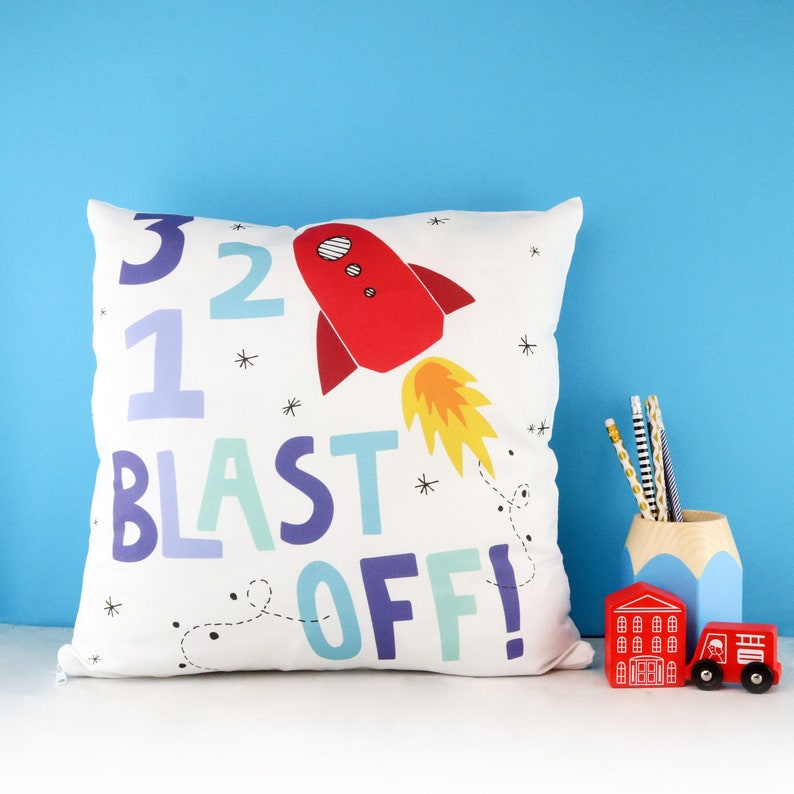 Rocket Pillow Rocket Cushion Cover Space Cushion Space Etsy