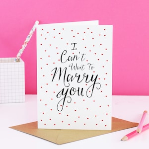 I Can't Wait to Marry You Card - Trouwkaart voor bruid of bruidegom - Trouwdagkaart - Love Hearts - Romantische kaarten - Trouwen