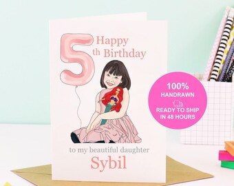 5 year old birthday card girl or boy