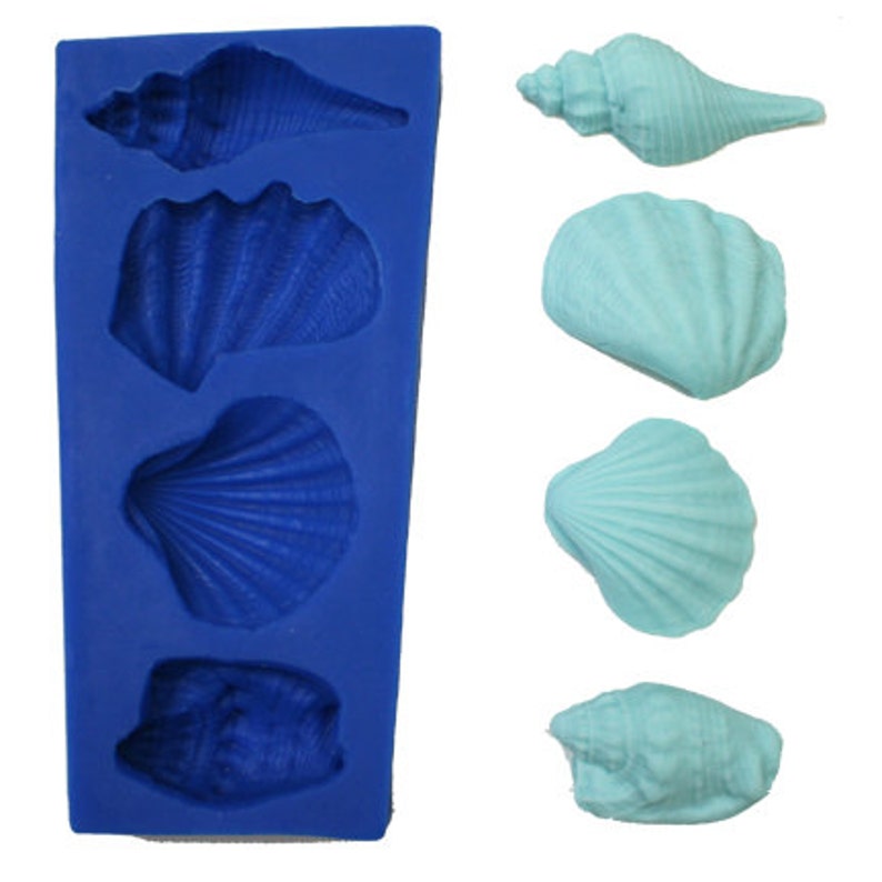 4 Large SEASHELL SILICONE Seashells Shells Shell Mold For Etsy