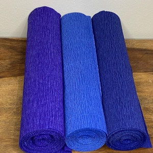 Medium Blue Werola German Floristic Crepe Paper