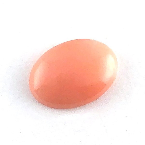 Vintage Natural Salmon Coral Cabochon, Oval 14x10mm, Light Pink Coral, Large Natural Coral Oval Cabochon, Extra Fine Coral, 1 Piece