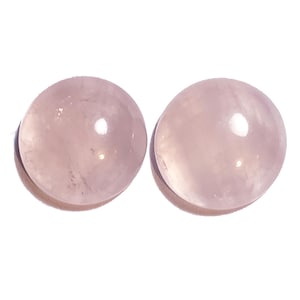 Rose Quartz Round Cabochons, 15mm, Brazilian Natural Rose Quartz Cabochon, Large Round Cabochon, Vintage Cabochons, Matching Pair