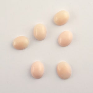 Rare Natural White Angel Skin Coral Cabochon, 9x7mm, Light Pink Coral, Vintage Coral Oval Cabochon, Fine Coral, Oval Coral, 2 pieces