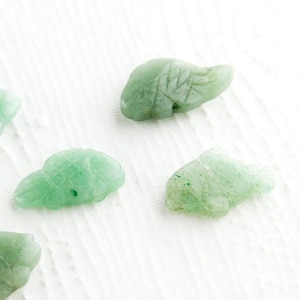 Green Aventurine Fish Beads, 18mm, Full Drilled, 2 Pieces, Natural Gemstone Fish Beads, Carved Fish, Green Fish Beads, Aventurine Beads