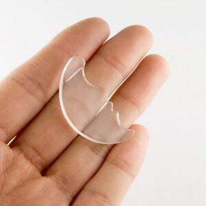 Moon Cabochon 35mm Rock Crystal and Onyx Crescent Moon, Large Moon Cabochon, Crescent Moon
