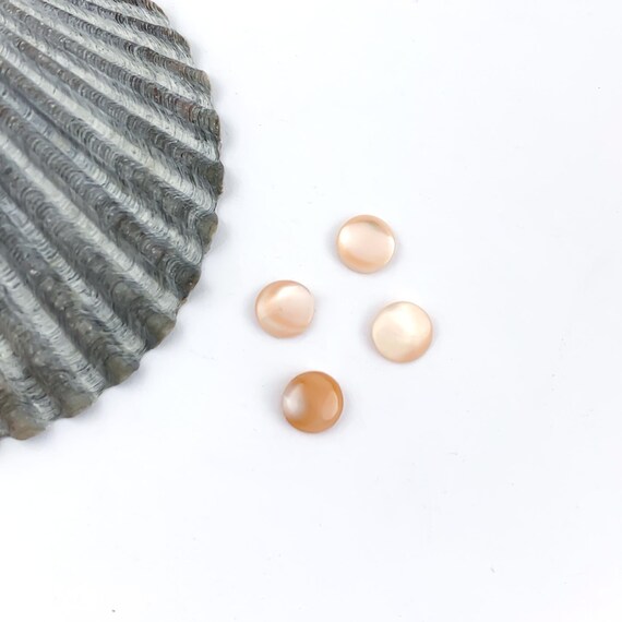 Small 6mm Tennessee River Pink Mussel Shell Round Cabochon, 6mm Cabochon, Pink Mussel Shell Round Cabochons, Natural Pink Shell, 4 Pieces