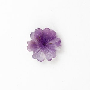 Antique Flower Amethyst Beads, Carved Amethyst Flower Bead, Center Drilled, 12mm, 1 Piece
