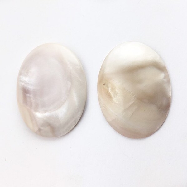 Tennessee River Pink Mussel Shell 40mm Large Oval cabochon , 1 Piece