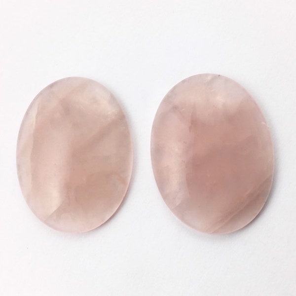 Rose Quartz 40mm Large Oval cabochon , 1 Piece