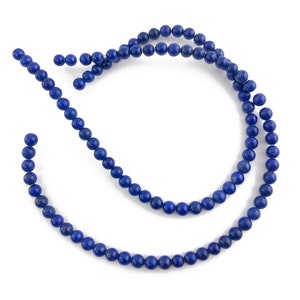 Petit chapelet rond en lapis-lazuli, 4 mm, 16 pouces de diamètre, perles de lapis-lazuli naturel, cordon rond, pierre précieuse bleue, lapis-lazuli