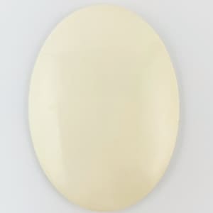 May include: A plain white oval disc with a smooth surface.