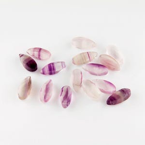 Faceted Fluorite Teardrop Beads, Banded Flourite Briolettes Drops, Faceted Rainbow Fluorite Beads, Flourite, 16mm, Side Drilled, 4 Pieces