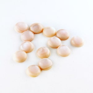 Tennessee River Pink Mussel Shell Cabochons: 10mm, Round Vintage ...