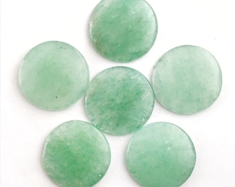 Grands Cabochons Ronds Aventurine Vert 20mm, Cabochons Aventurine Naturelle, Aventurine Verte vintage, 2 Pièces