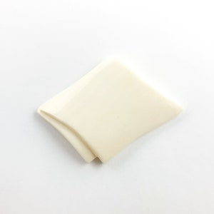Modernist Diamond Shape Bone Cabochon, 60mm, Cream White Bone Carving, Vintage Bovine Bone Cabochon, Art Deco Cabochon, Bovine Bone Cabochon
