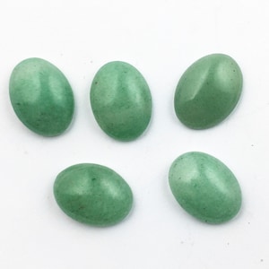 Green Aventurine Oval Cabochon, 16x12mm, 2 Pieces