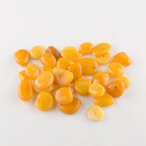 Amber Butterscotch Baltic Antique Pebble Beads, Butterscotch Amber Pebble Beads, Egg Yolk Amber Pebble Beads, 10mm, Center Drilled, 10 Piece